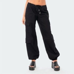 Edikted Black Cargo Joggers